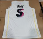 Maillot de Basket #5 Jovic Miami Heat 22-23 city Blanc Imprimé